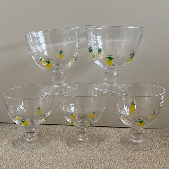 Anthropologie Other - Anthropologie Penelope Pineapple Glass 5 Goblets